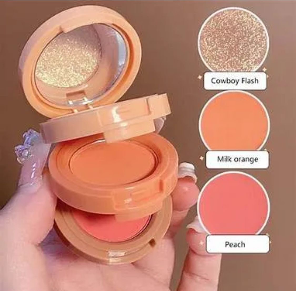 3 in 1 Mini Blusher + Highlighter Eyeshadow Pallet