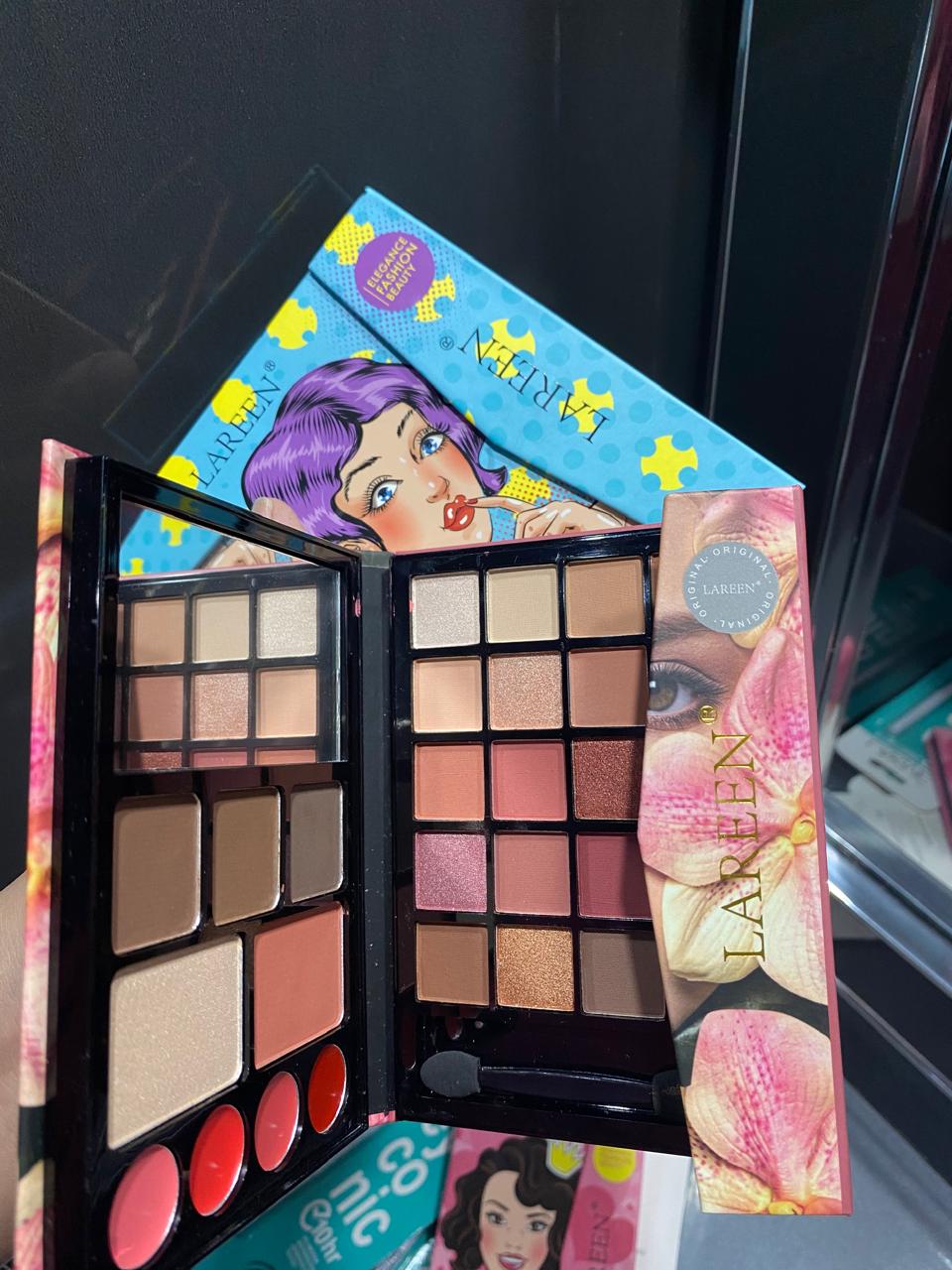 LAREEN-5 in 1 kit | eyeshadow, highlighter ,blusher, lipstick, eyebrow powder