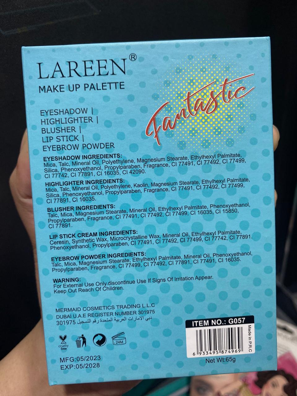 LAREEN-5 in 1 kit | eyeshadow, highlighter ,blusher, lipstick, eyebrow powder